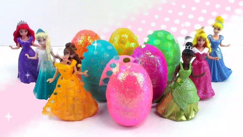 Play Doh Sparkle Disney Princess Dresses Surprise Eggs Magiclip Clay Modelling for Kids-TyxN