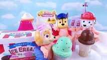 Paw Patrol Babies Visit Playdoh Ice Cream Stand Skye Marshall Chase TMNT Toys