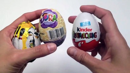 3 Dora The Explorer, The Peguings of Madagascar and Kinder Surprise Chocolate Egg Unboxing-OB