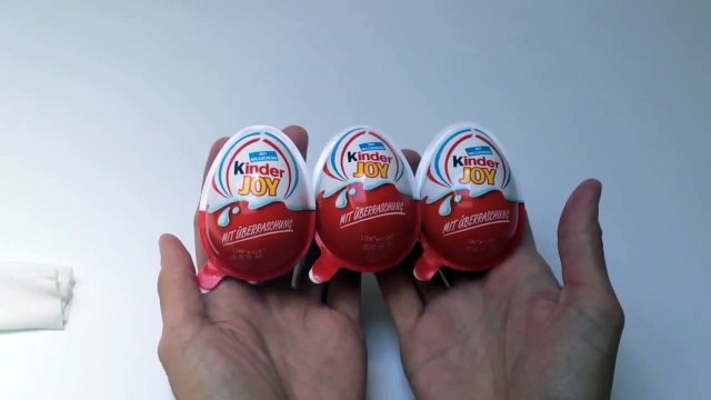 3 Kinder Joy Surprise Eggs Unwrapping Toys and Chocolate Ferrero KX