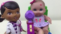 Doc McStuffins Checks up Baby Doll got Boo Boo Patched with Princess Bandage-7fH