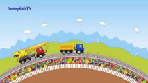 Trucks for kids. Crane Truck. Surprise Eggs. Learn Sweets, Candies. Video for children.-muv