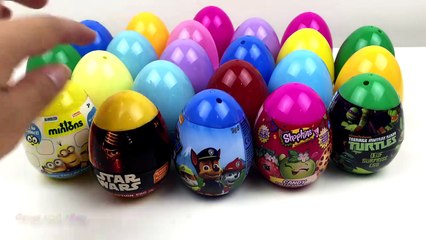 22 Surprise Eggs!!! Paw Patrol Shopkins Star Wars Ninja Turtle Lalaloopsy Minion Plus Loads More-C22NzTL