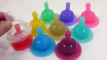 How To Make Milk Baby Bottle Pudding Gummy Jelly Learn Colors Slime Toy Surprise