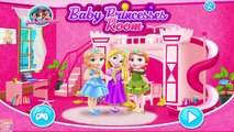 Disney Princesses Frozen Elsa Rapunzel and Ariel Baby Room Decoration Game for Kids