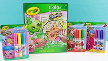 Shopkins Crayola Coloring Sticker Book! Speed Color Strawberry Kiss! Twozies Unboxing-1DBH