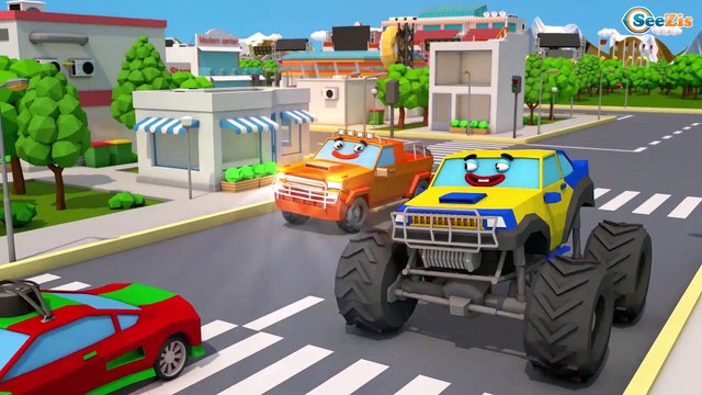 Eğitici çizgi film - Çekici Kamyon ve Ekskavatör - İş makineleri - Akıllı Arabalar - Türkçe İzle