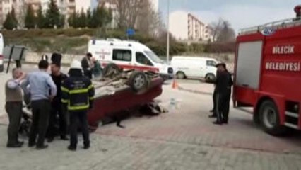 Otomobil Takla Attı: 3'ü Çocuk, 4 Yaralı