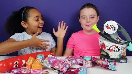BOP IT VS SILLY SAUSAGE TOY CHALLENGE GAME - Disney Tsum Tsum - Shopkins - Animal Jam Prizes-Vz4