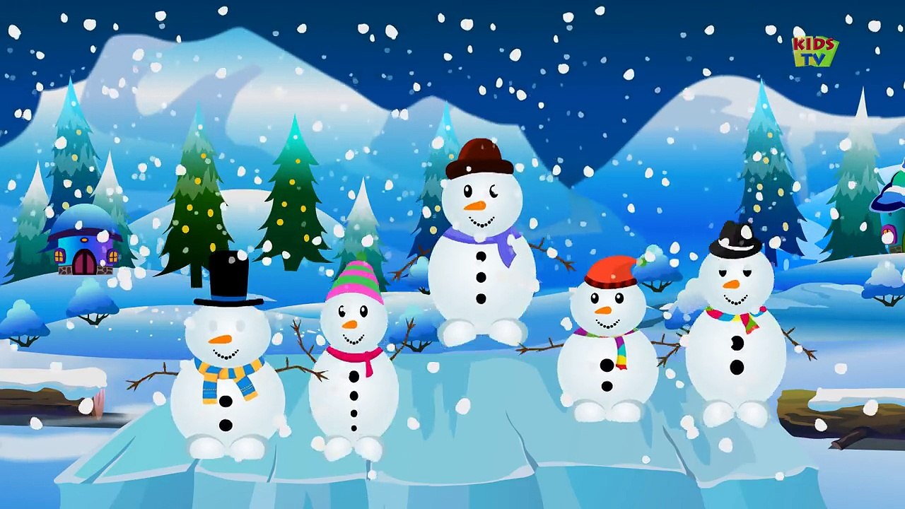 5 Little Snowmen Standing in a Row | Snowman Songs for Children | Lyric ...