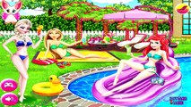 Disney Princess Elsa Anna Rapunzel and Ariel Summer Party Dress Up Game