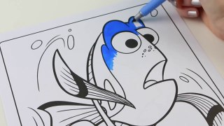 FINDING DORY Coloring Book Speed Coloring With Markers and Watercolor Paint-OZ0h5