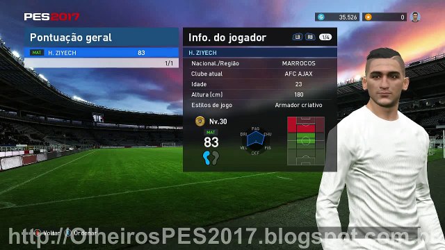 PES 2017 - MyClub - Combinacao de olheiros para contratar H. Ziyech - AFC Ajax