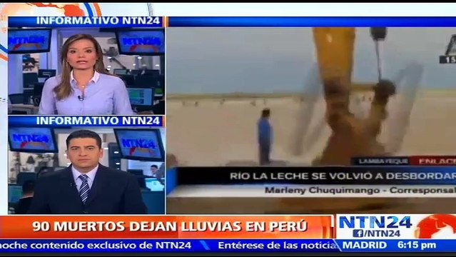Intensas lluvias en Perú provocan el desbordamiento del río La Leche por segunda vez