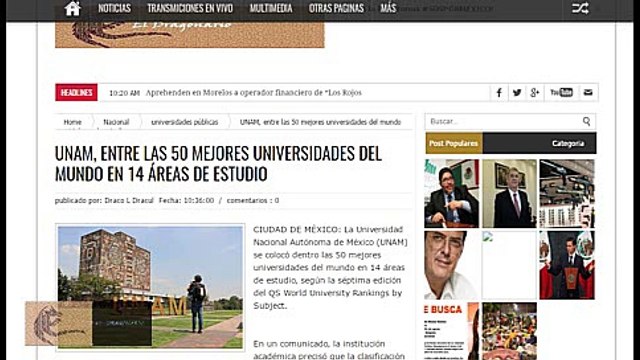 UNAM, entre las 50 mejores universidades del mundo en 14 áreas de estudio