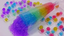 DIY How To Make Colors Glitter Slime Heart Icecream Clay Learn Colors Slime Orbeez Water