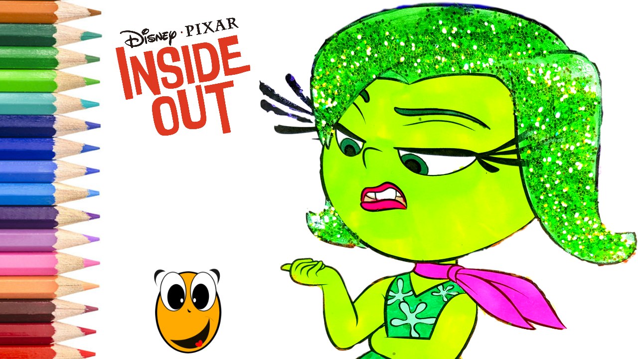 Disgust INSIDE OUT coloring video ☼ Riley's Emotions ☼ Inside Out Disney Pixar Speed Coloring