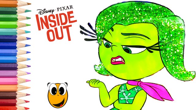 Disgust INSIDE OUT coloring video ☼ Riley's Emotions ☼ Inside Out Disney Pixar Speed Coloring