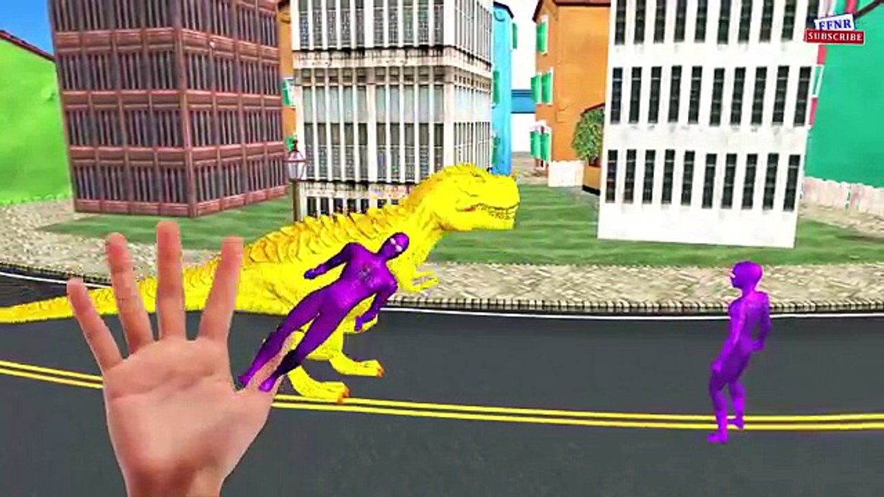 Spiderman Dinosaur Frozen Elsa Gorilla colors 3d Finger Family Rhyme - Animal Finger Famil