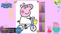 Peppa Pig Coloring Book George Pig Riding Bicycle Colouring Pages Episode Rainbow Splash