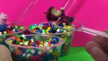 Rainbow Dippin Dots Surprise Toys Hello Kitty Peppa Pig Masha i Medved Toy Videos