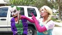 Baby Police Arrest Frozen Elsa police car chase w/ Crying baby, Joker, Spiderman, Superman