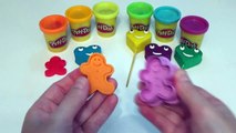 Learn Colors with Play Doh Lollipops Smiley Hearts with Molds Gingerbread Man Creative for