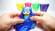 Learn Colors Clay Slime Surprise Toys Hello kitty Inside Out Minions Crystal Slime Learn C