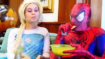 Superman vs Frozen Elsa & Spider-man versus Joker Elsa Makes Ice Cream Funny Parody Prank
