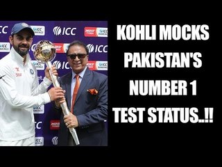 Télécharger la video: Virat Kohli mocks number 1 Test ranking of Pakistan for short span | Oneindia News