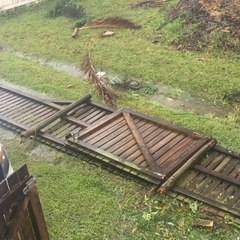 Cyclone Debbie Knocks Down Fence in Proserpine