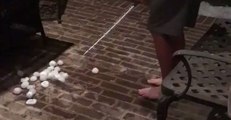 Young Texan Plays Golf With Giant Hailstones