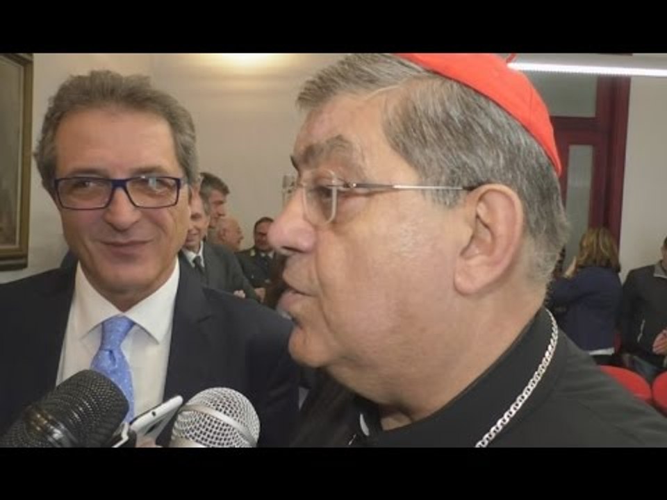 Napoli - Pasqua, il cardinale Sepe celebra messa all'Inps (27.03.17)