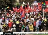 Chilenos consideran exitosa la marcha contra el sistema de pensiones