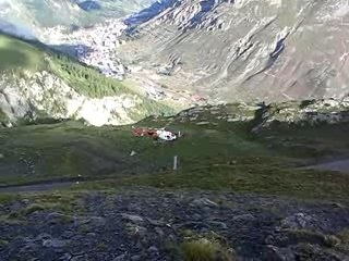 helico coulage d'un pylone val d'isere