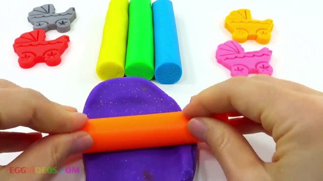 Play Dough Baby Stroller Molds Fun & Creative for Children Play Doh Learn Colors Education