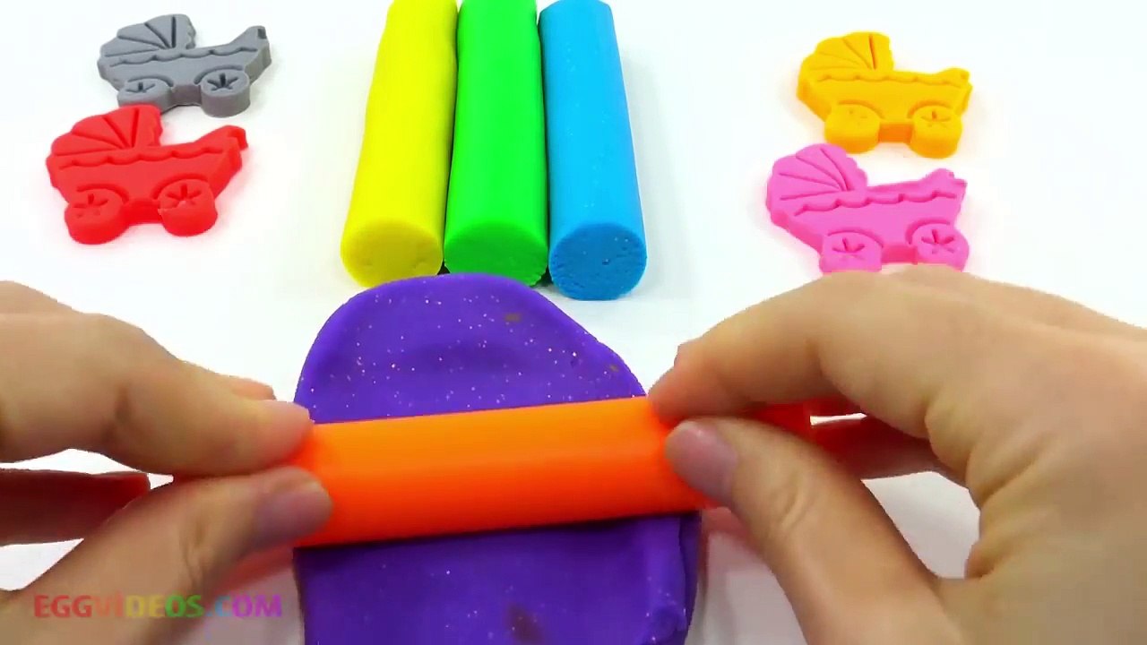 Play Dough Baby Stroller Molds Fun & Creative for Children Play Doh Learn Colors Education