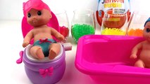 Baby Doll Bath Time Orbeez Giant Surprise Eggs Toys Kids Learn Colors!