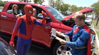 Spiderman Birthday Party w/ Superheroes in Real Life! Ft Frozen Elsa vs Maleficent and Wer