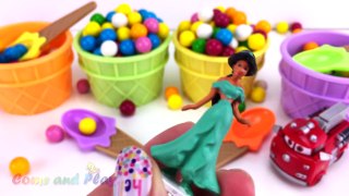 Gum ball Ice Cream Surprise Toys Disney Night Garden Pixar Cars MLP Learn Colors Play Doh Molds-ZmpMpKSXKH8