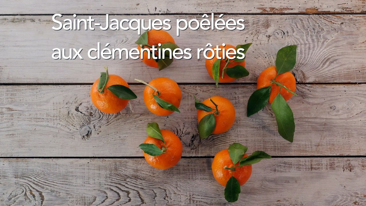 Saint-Jacques poêlées aux clémentines rôties