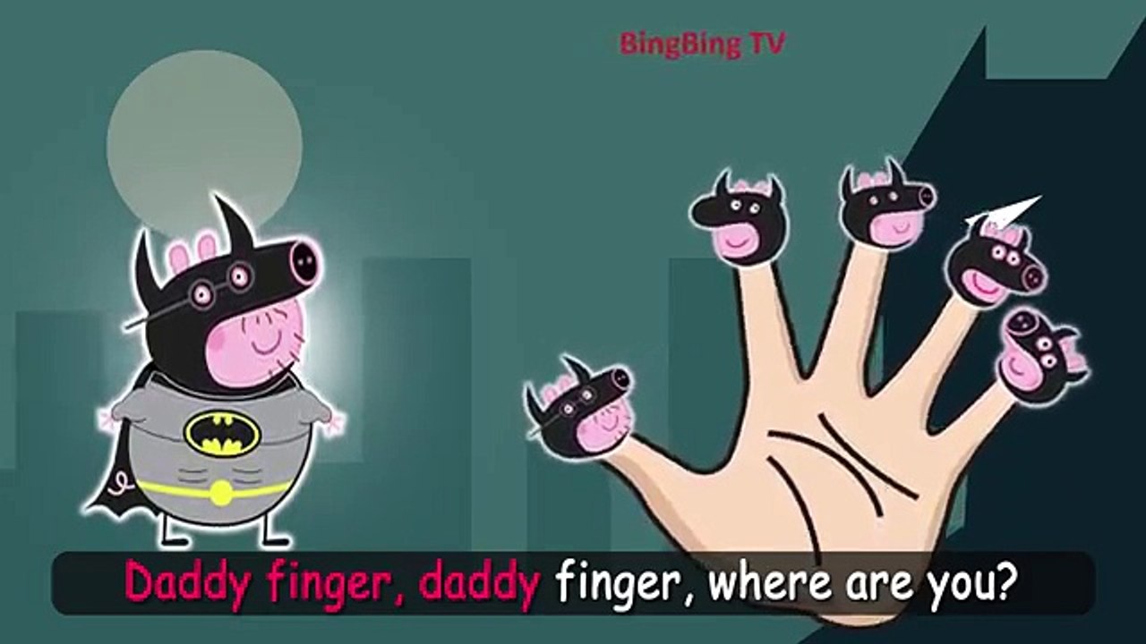 PEPPA PIG BATMAN V SUPERMAN FINGER FAMILY DRAWING NURSERY RHYME SONG WITH LYRICS