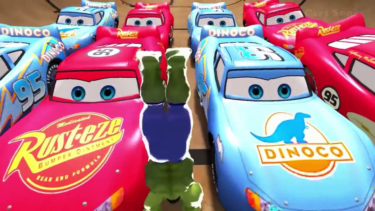 Spiderman Hulk Smash & Superman Color Lightning McQueen Nursery Rhyme for Kids (Children S