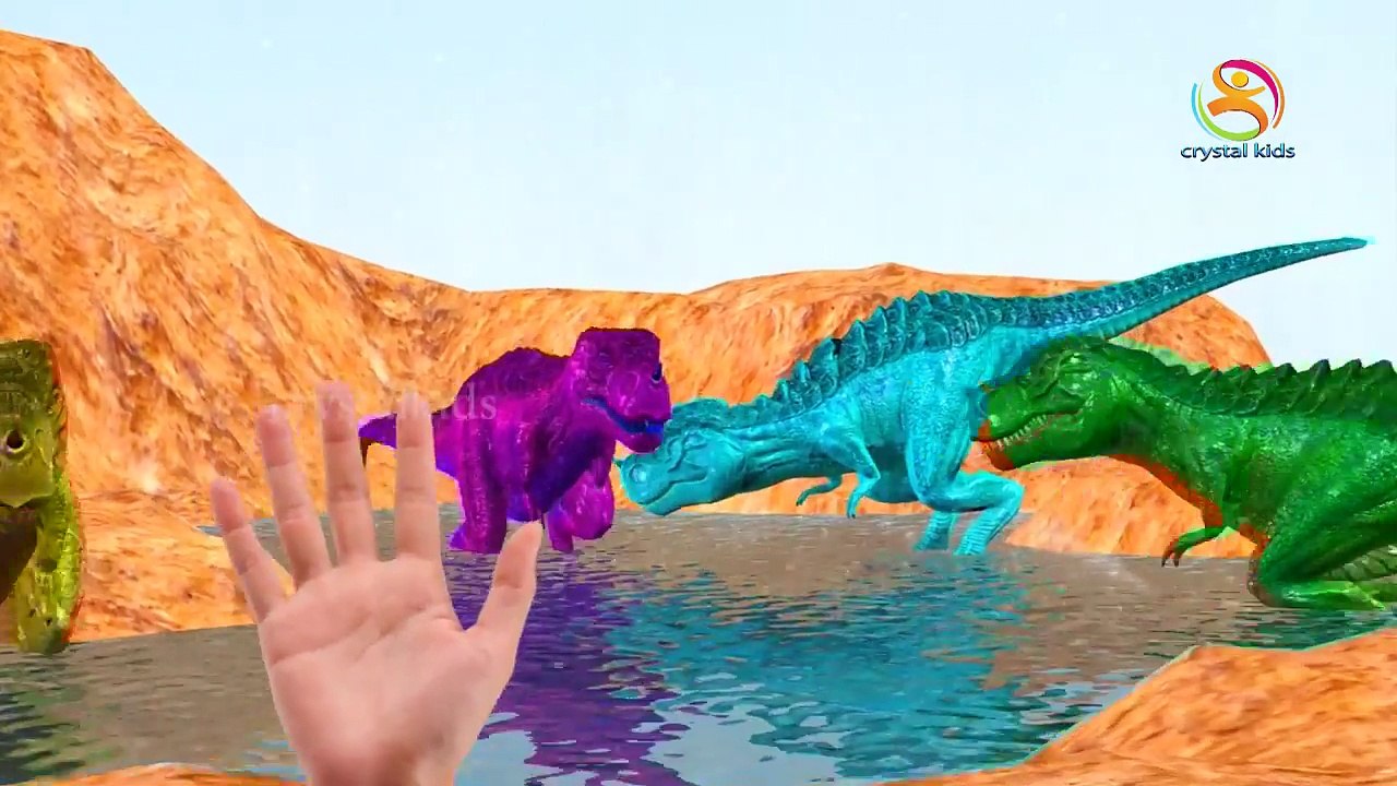 3D Dainosuer Finger Family rhymes | Nursery Rhymes For Kids Videos | 3D Wild Animals anima