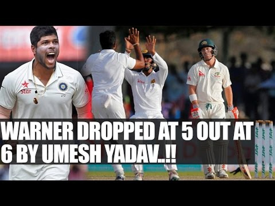 India vs Australia 4th Test: Umesh Yadav sends back David Warner at 6 | Oneindia News