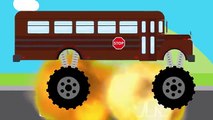 Learn Colors Collection Monster Truck School Buses - Teach Colours & Numbers for Kids Baby