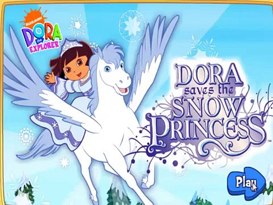 Дора в Проводник экономит в снег Принцесса весело Детская игра испанский обучение