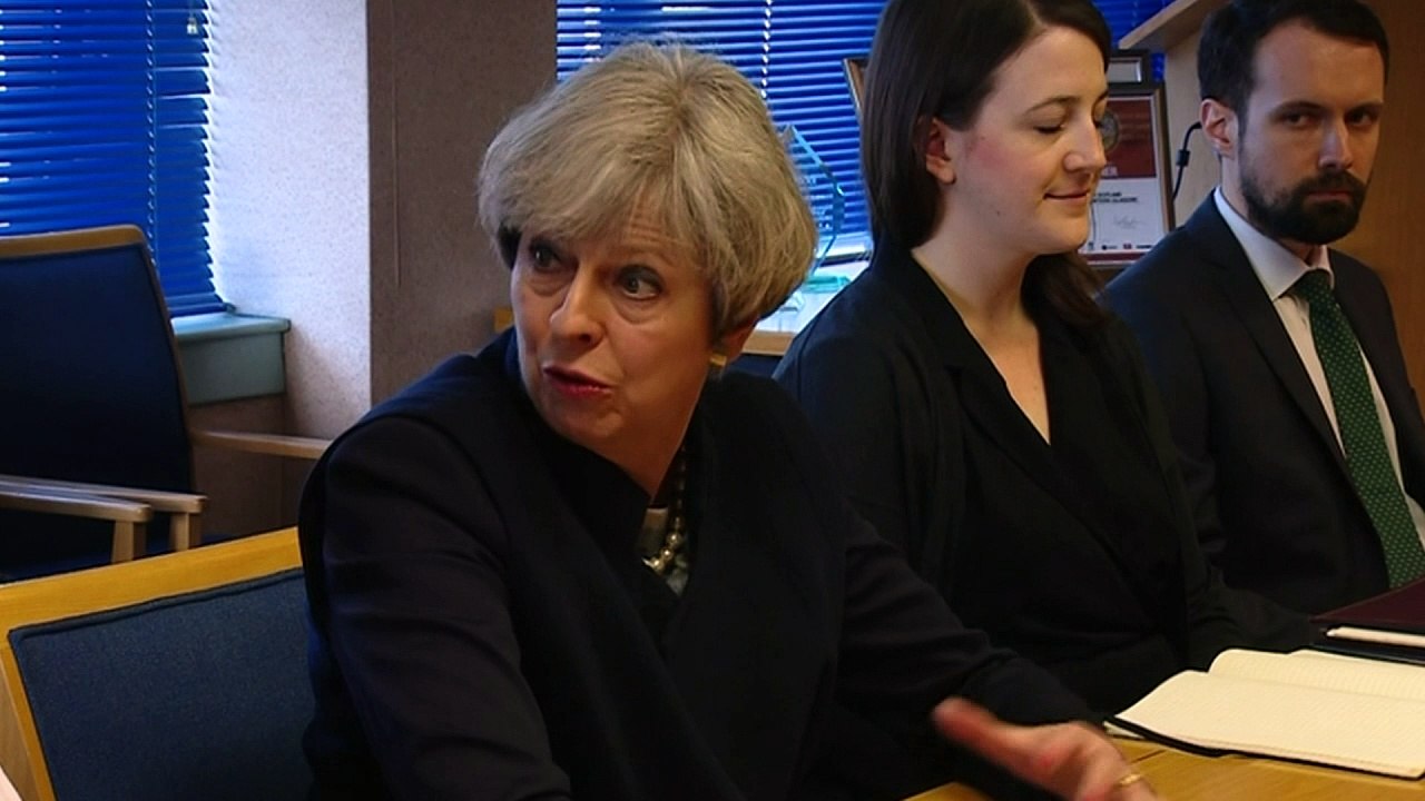 PM Theresa May visits Govan Police Station