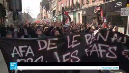 مظاهرات ضد مارين لوبان في ليل