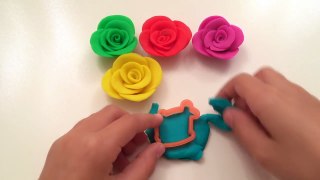 Learn Colours with Play Doh Roses with Duck Fish Molds Fun and Creative for Children